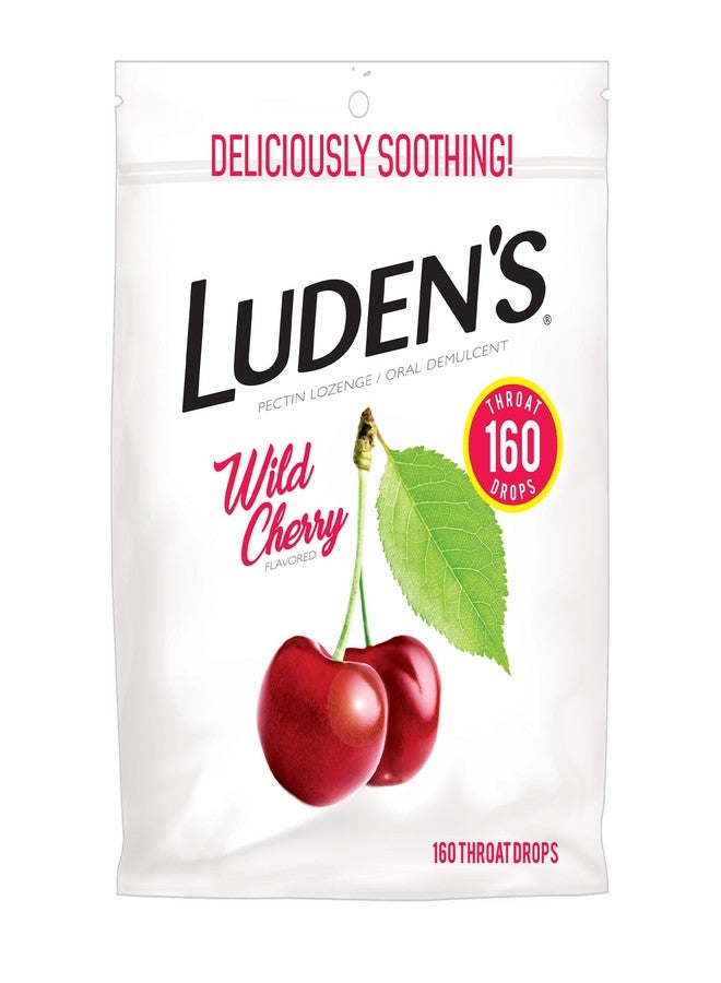Luden's Sore Throat Drops, for Minor Sore Throat Relief, Wild Cherry, 160 Count - Image 1